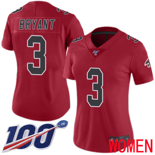 Atlanta Falcons Limited Red Women Matt Bryant Jersey NFL Football #3 100th Season Rush Vapor Untouchable->women nfl jersey->Women Jersey